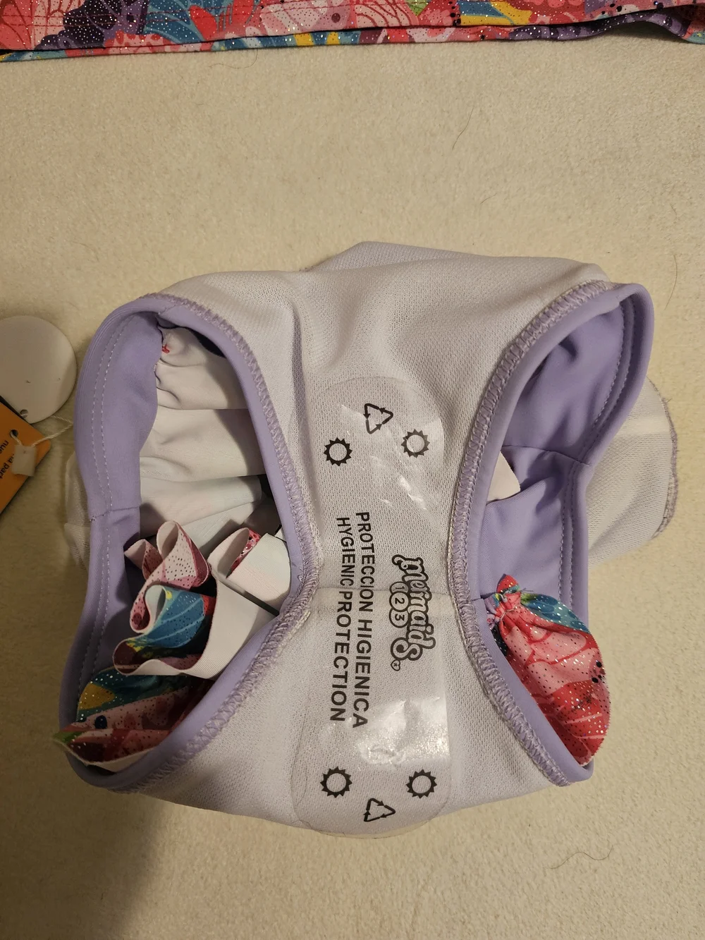 NWT! MERMAID 123 Baby Lavender Butterfly Print Rashguard Swim Set Size 2